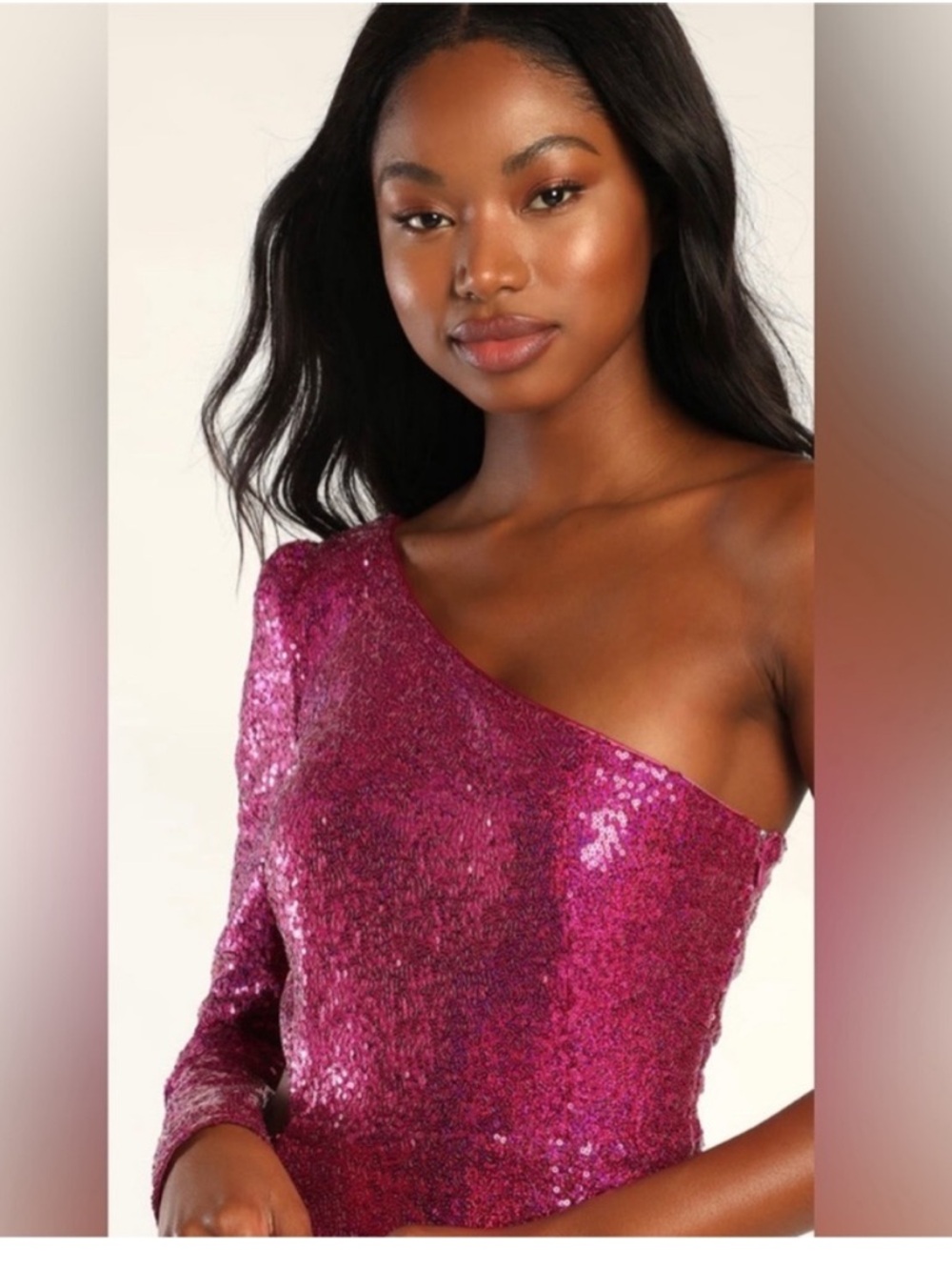 Lulus magenta total diva sequin mini dress size medium